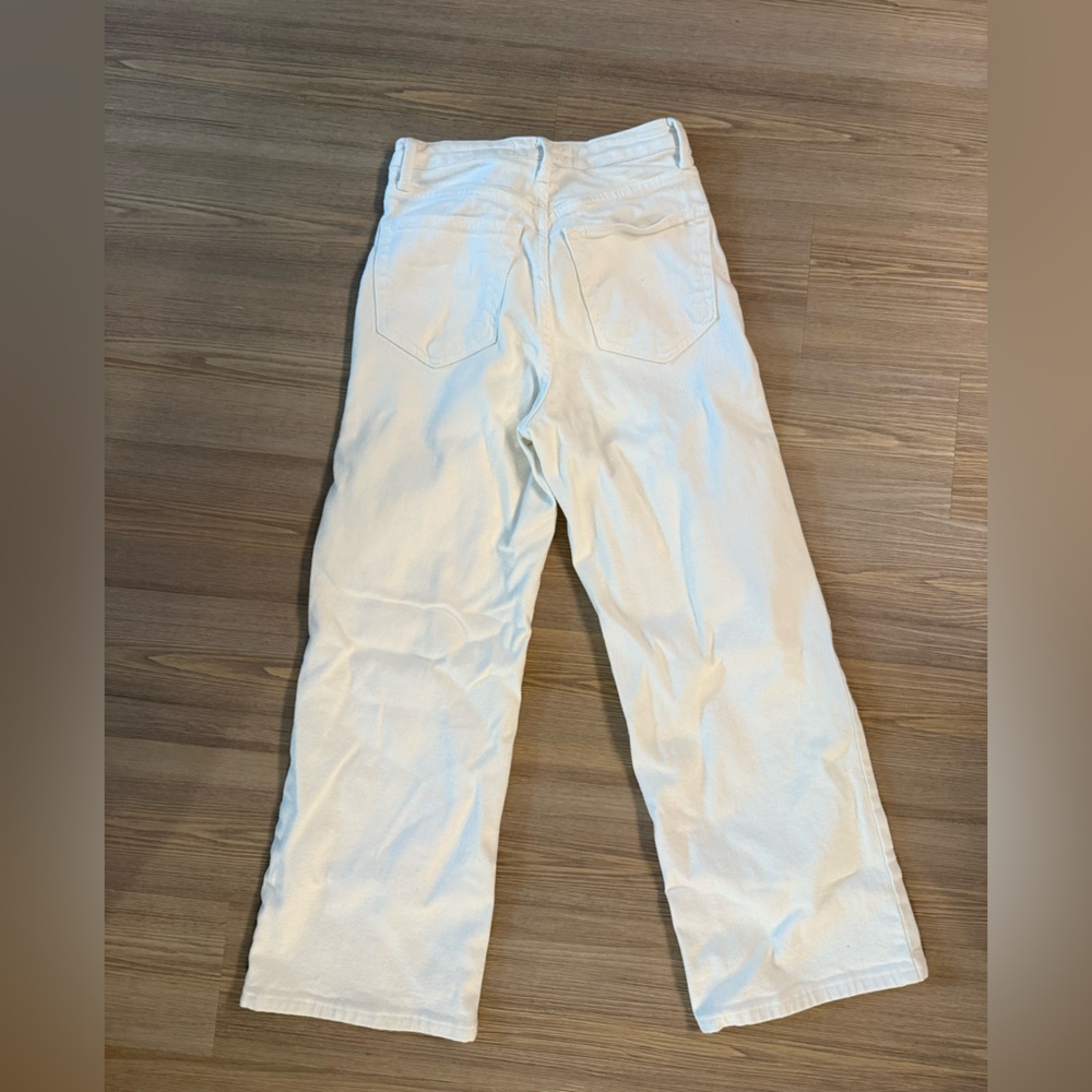 JUST BLACK DENIM: High rise, flared crop ivory denim pant, size 24 - Picture 11 of 14